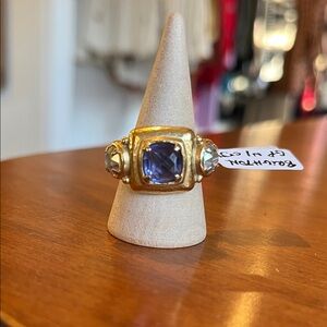 Brighton Gold Ring with Blue and Silver Accents